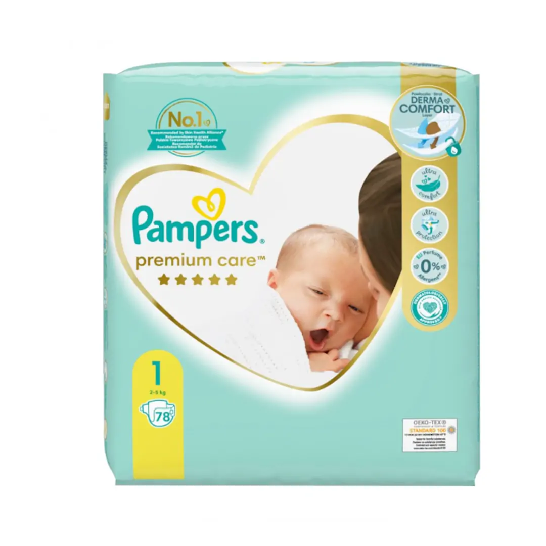 Pampers Premium Care Diapers size 1, 78pcs
